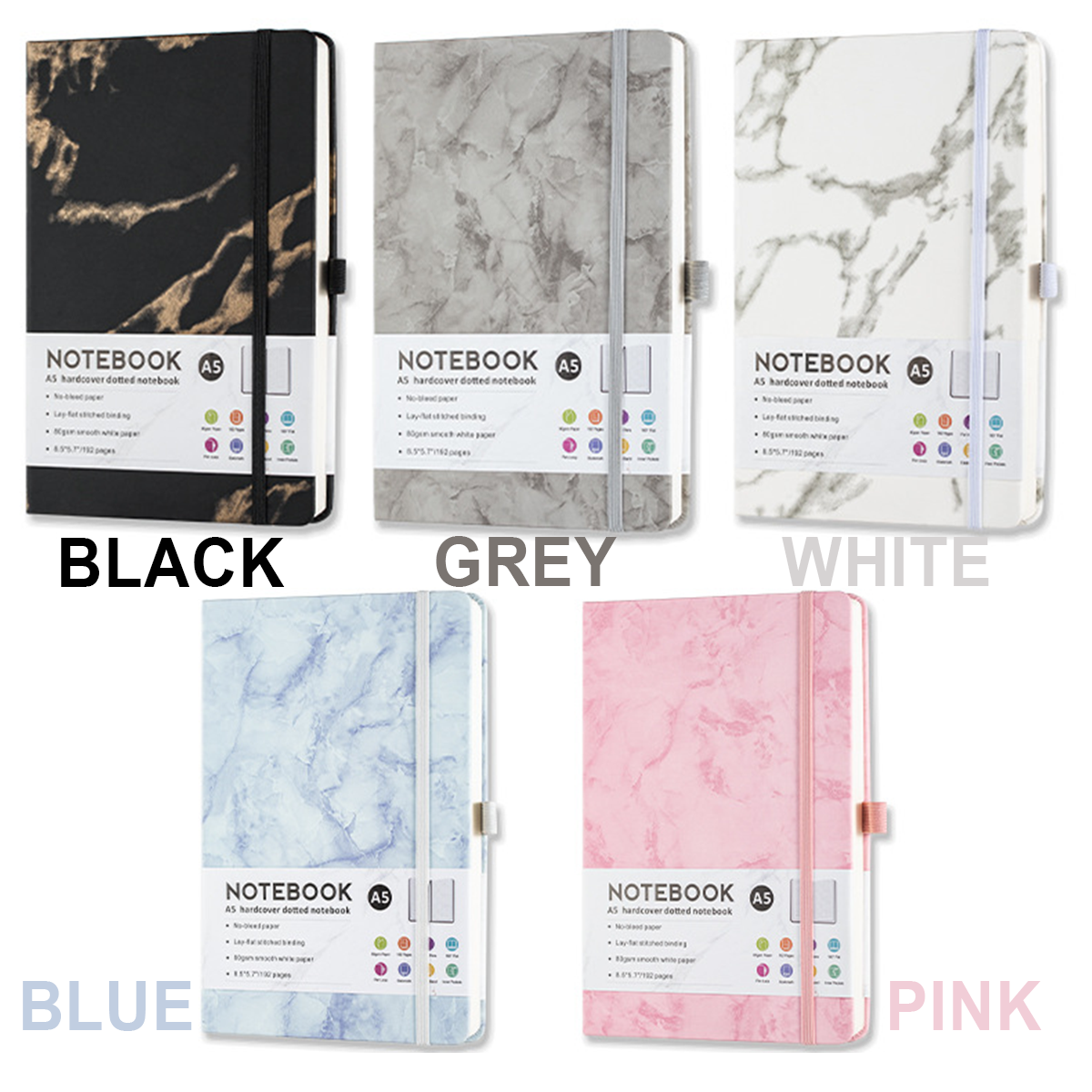 A5 PU Leather Marble Notebook - FIBOSTEEL INC.